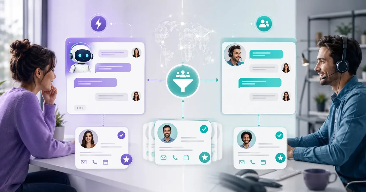 Live chat workflow for converting website visitors into conversations