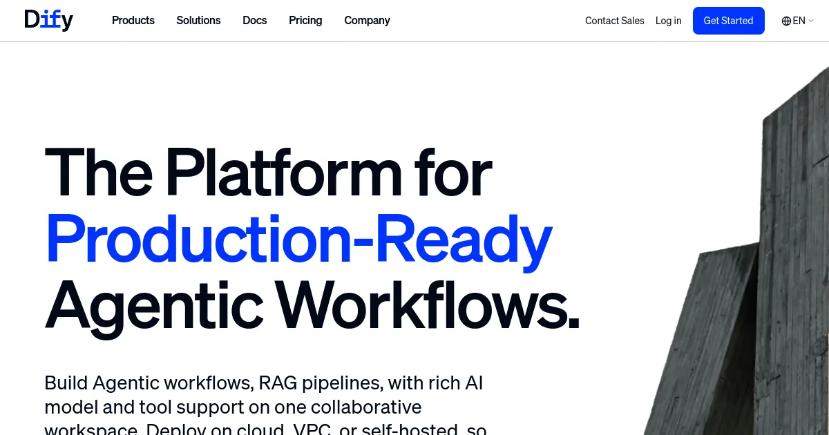 Dify AI application platform with knowledge base and RAG workflow builder