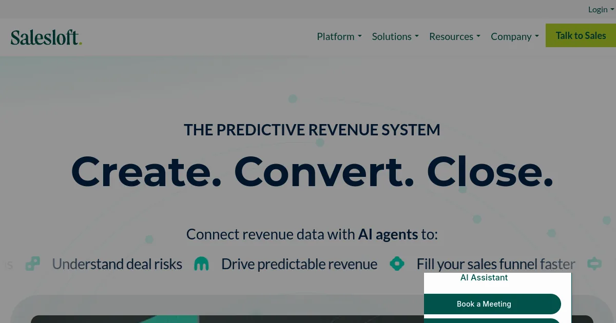 Drift homepage showing conversational marketing platform for B2B sales with ABM and meeting booking