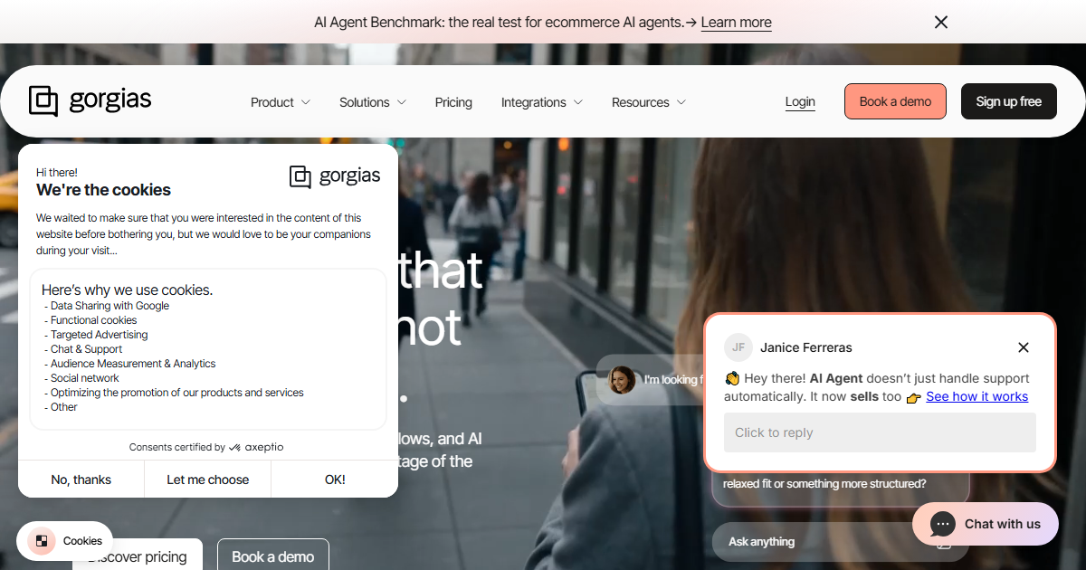 Gorgias ecommerce helpdesk homepage preview