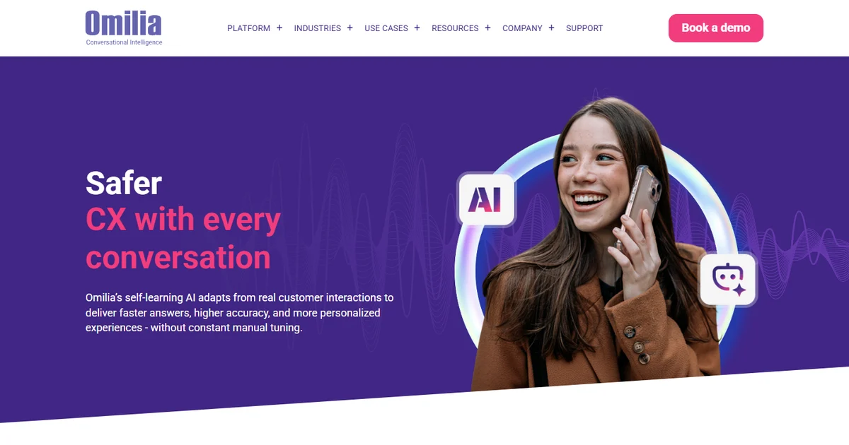Omilia homepage image representing conversational AI for voice and customer service