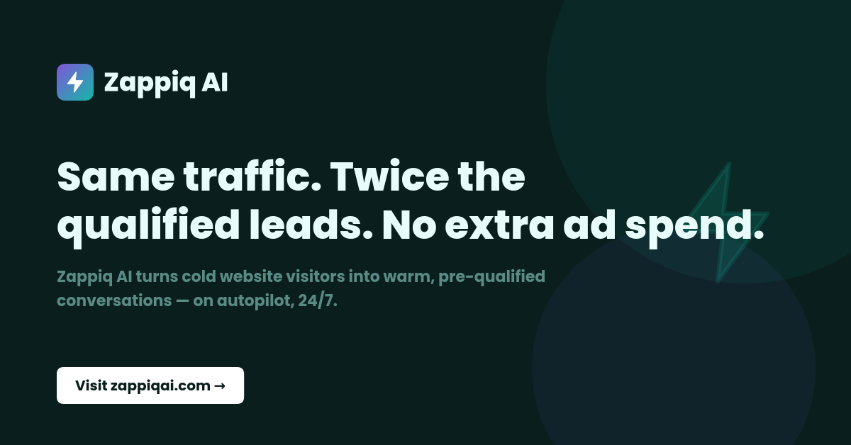 Zappiq AI chatbot for capturing and qualifying startup leads