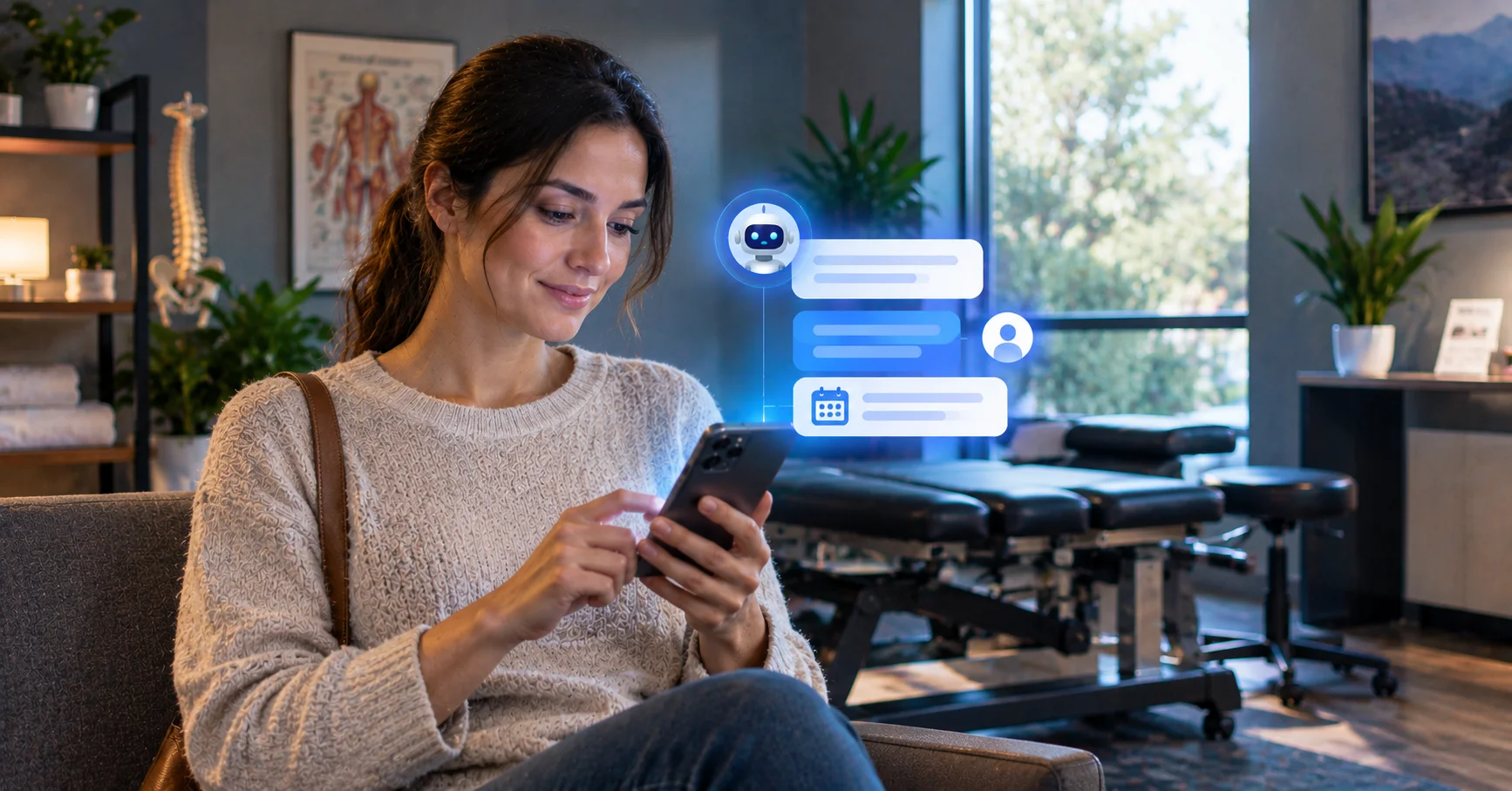 Chiropractor appointment booking chatbot capturing new patient requests