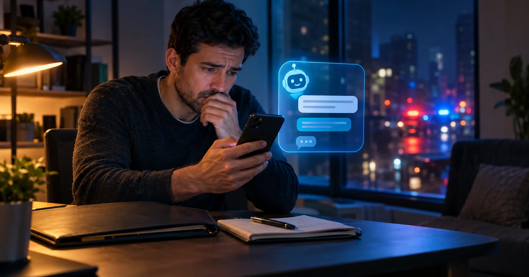 Criminal defense attorney chatbot collecting urgent law firm intake details