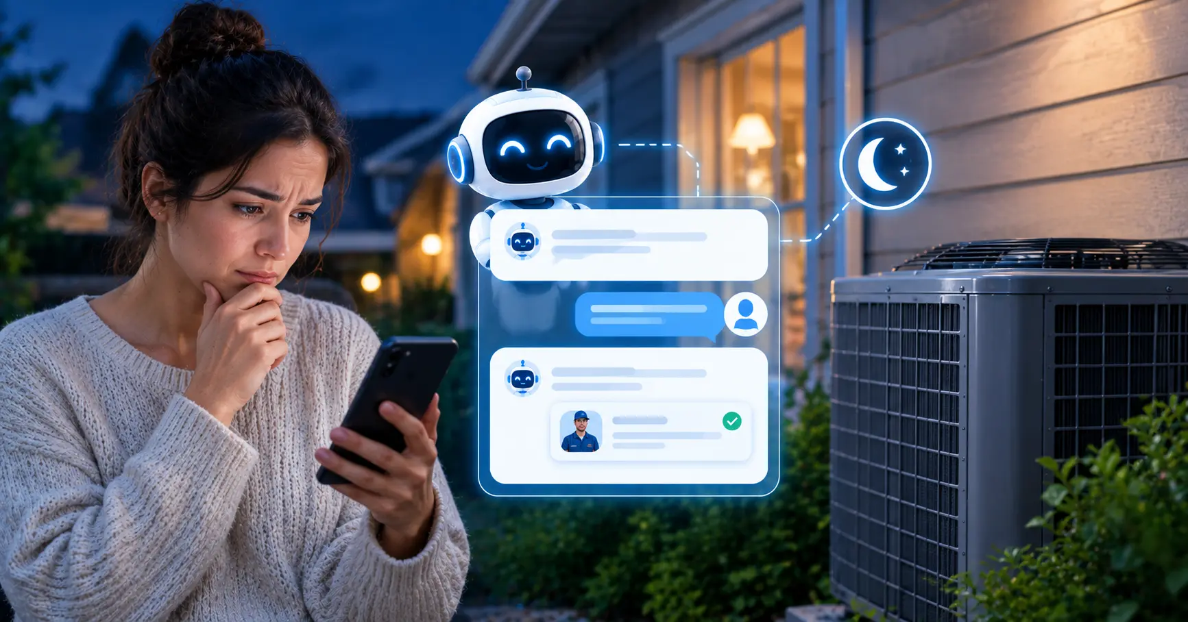 Emergency HVAC chatbot capturing after-hours service leads