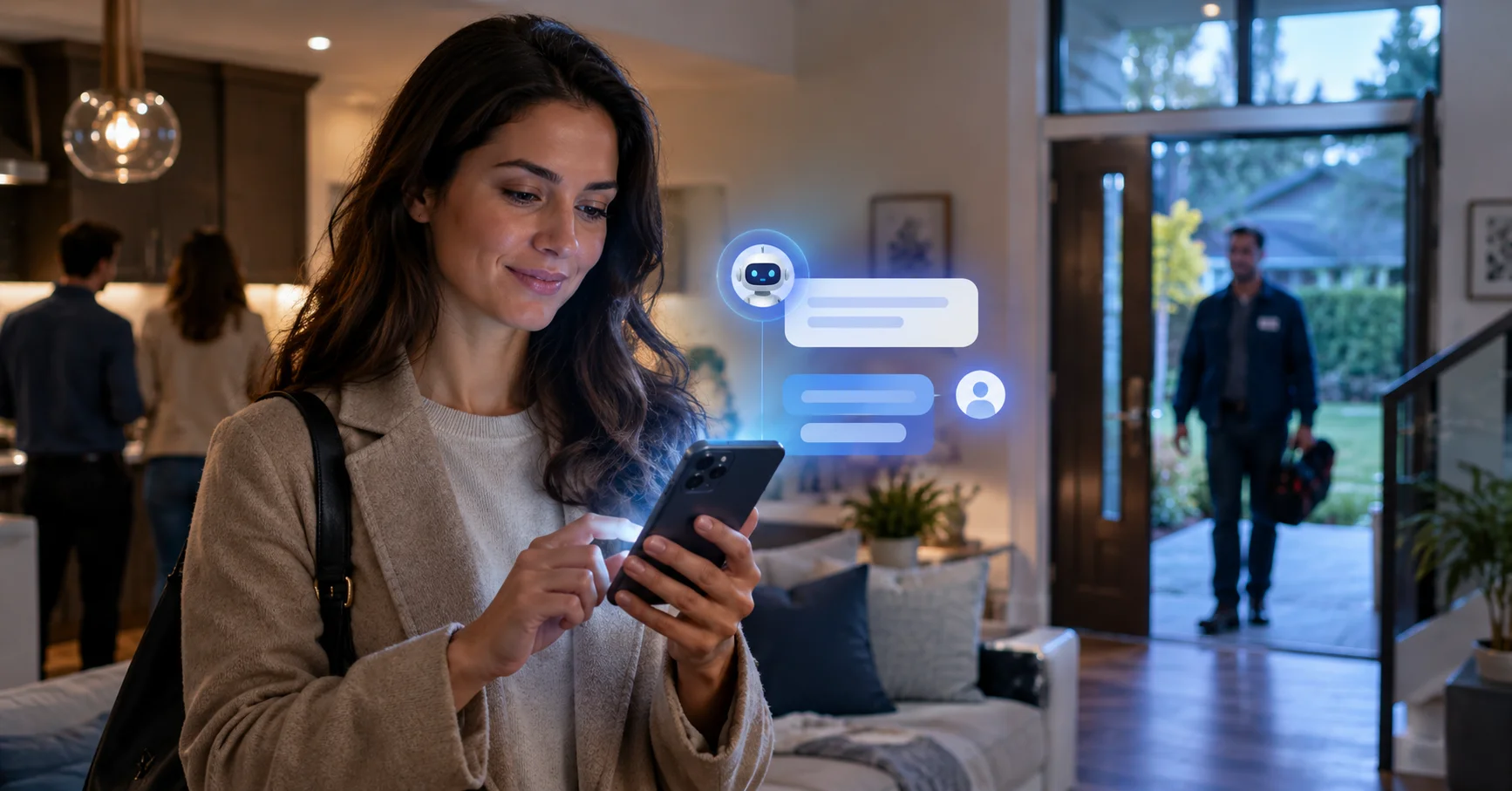 Open house registration chatbot capturing real estate visitor leads by QR code