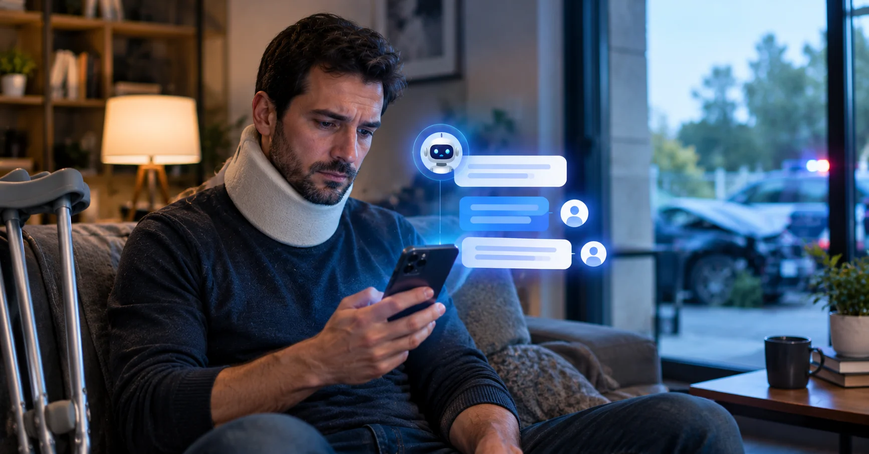Personal injury client intake chatbot capturing law firm case enquiries